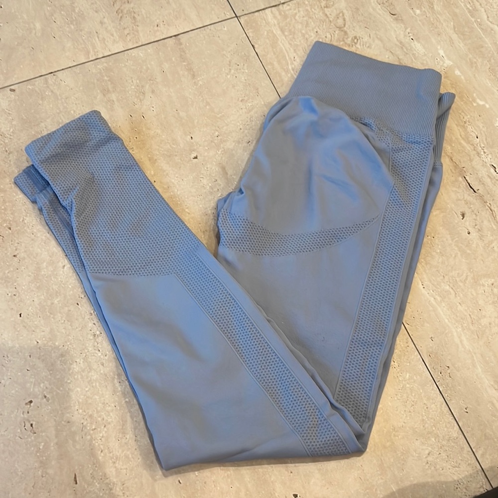 Scrunch butt baby blue leggings; worn once